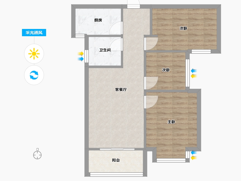 河南省-郑州市-锦绣汇城-70.00-户型库-采光通风