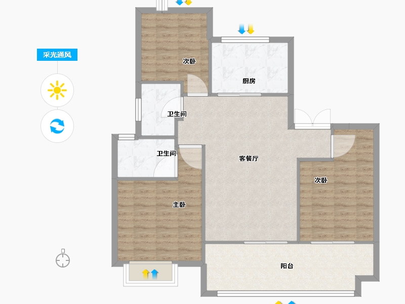 江苏省-镇江市-嘉源首府-95.00-户型库-采光通风