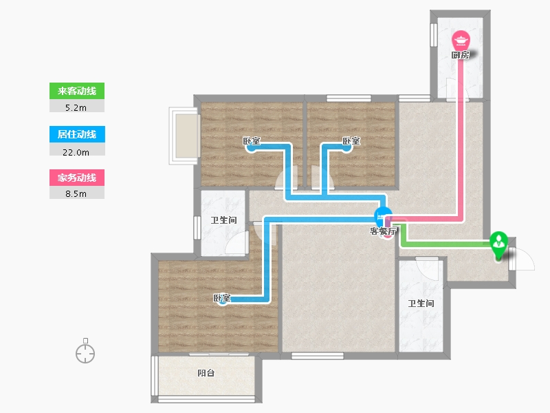 青海省-西宁市-陕安丰登小区-91.91-户型库-动静线