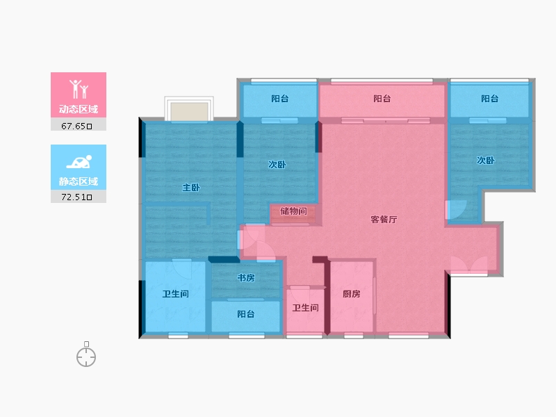 浙江省-嘉兴市-秀悦湾-120.40-户型库-动静分区