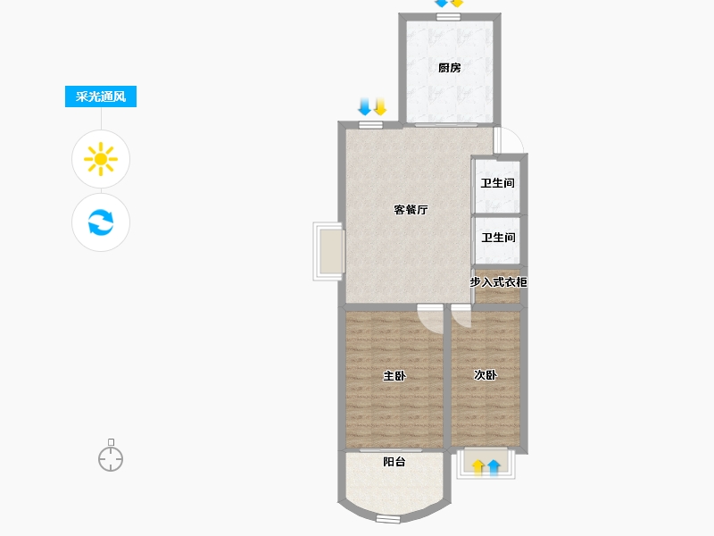 上海-上海市-黎金苑-76.32-户型库-采光通风