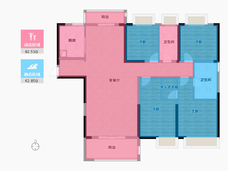 湖北省-武汉市-天汇龙城-130.18-户型库-动静分区