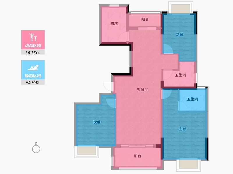 湖北省-武汉市-天汇龙城-87.91-户型库-动静分区