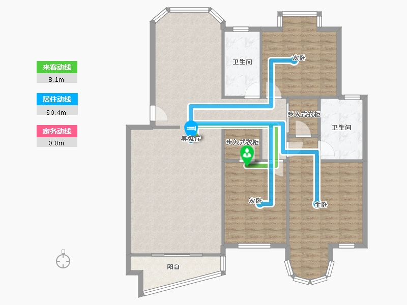 安徽省-芜湖市-滨江翠竹园-128.96-户型库-动静线