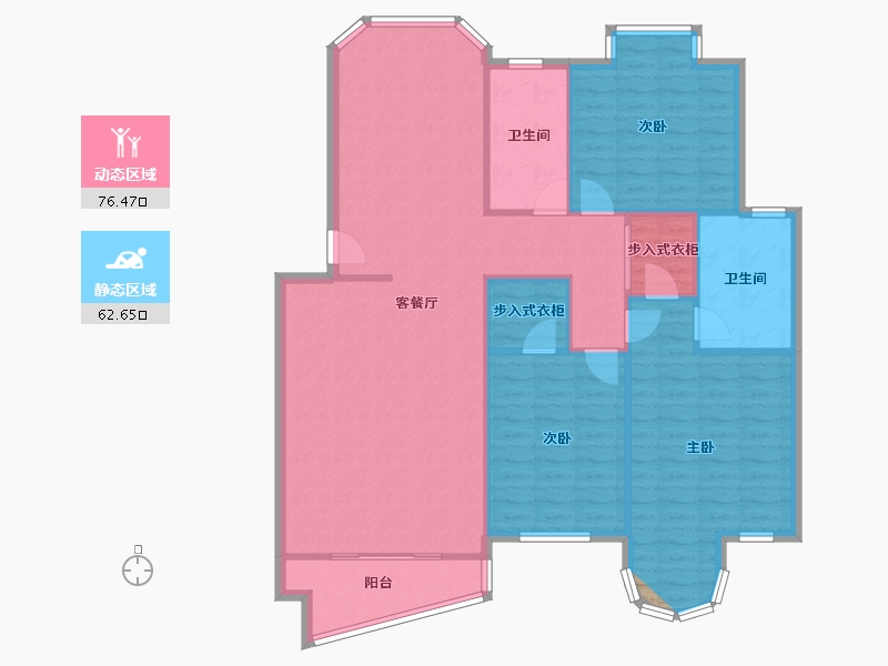 安徽省-芜湖市-滨江翠竹园-128.96-户型库-动静分区