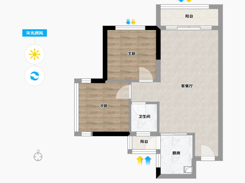 四川省-乐山市-和喜玖熙-55.20-户型库-采光通风