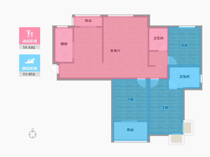 湖北省-武汉市-同安家园-96.67-户型库-动静分区