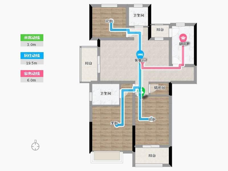 上海-上海市-申城佳苑-一期-90.40-户型库-动静线