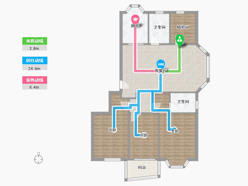 安徽省-芜湖市-香樟城市花园-112.08-户型库-动静线