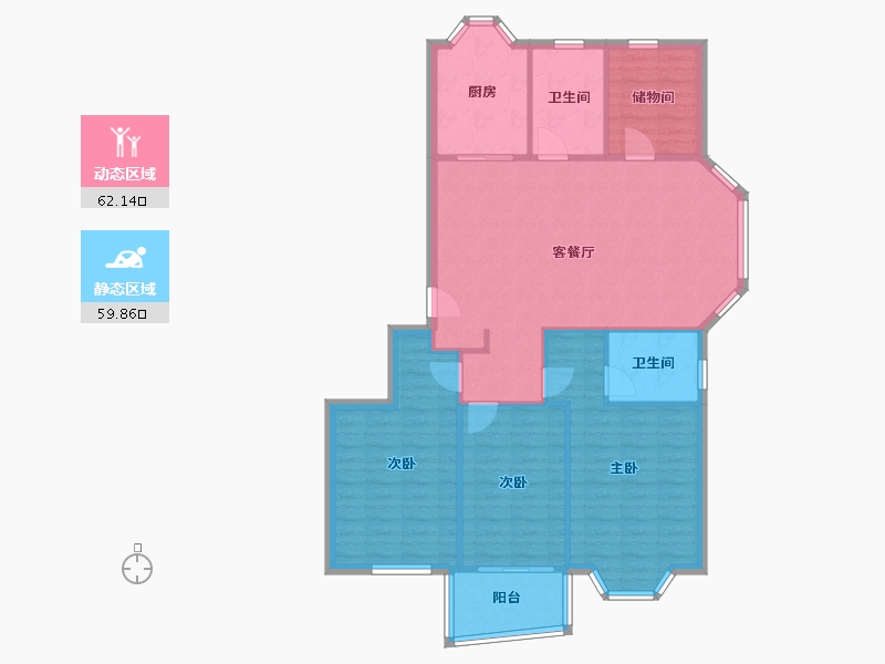 安徽省-芜湖市-香樟城市花园-112.08-户型库-动静分区