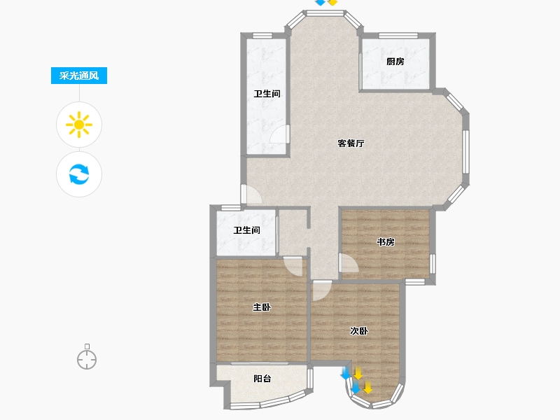 安徽省-芜湖市-滨江翠竹园-115.07-户型库-采光通风