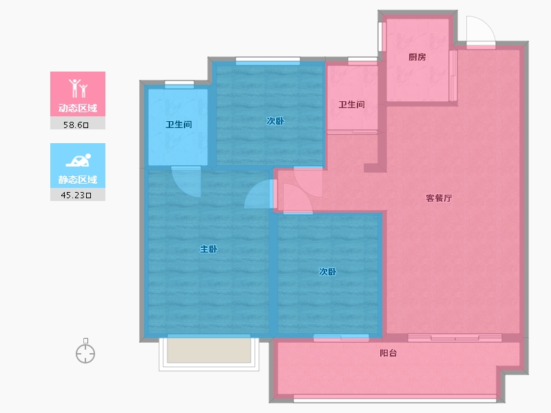 河南省-南阳市-玖隆府-93.60-户型库-动静分区