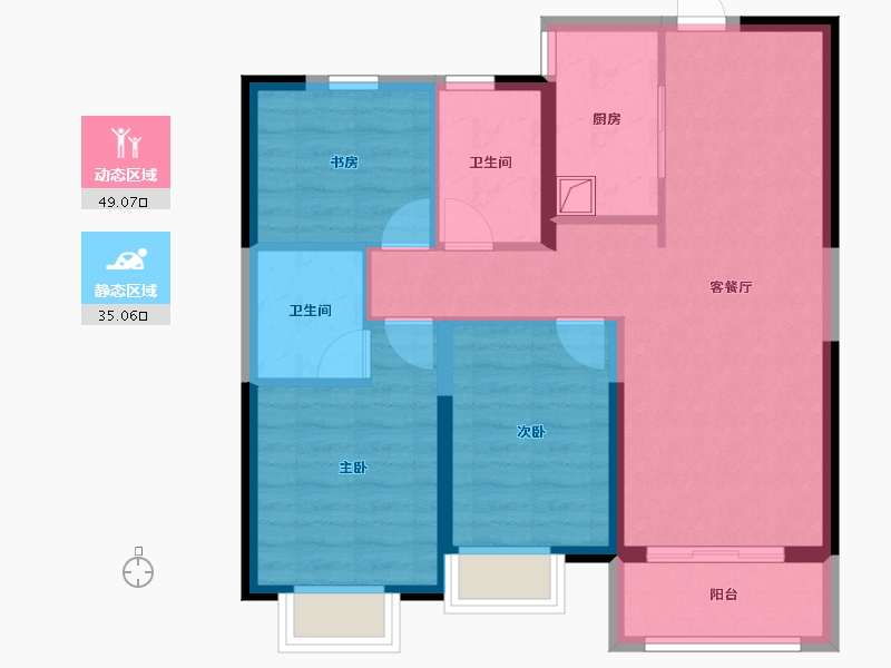 陕西省-西安市-大华锦绣前城-84.00-户型库-动静分区