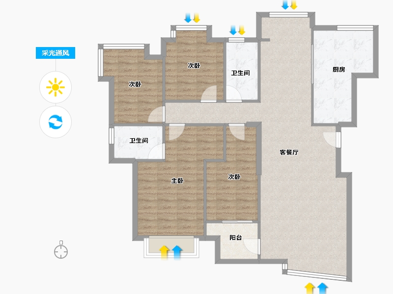 湖北省-武汉市-东方恒星园-116.46-户型库-采光通风