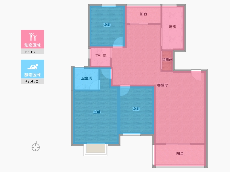 湖北省-武汉市-同安家园-96.81-户型库-动静分区