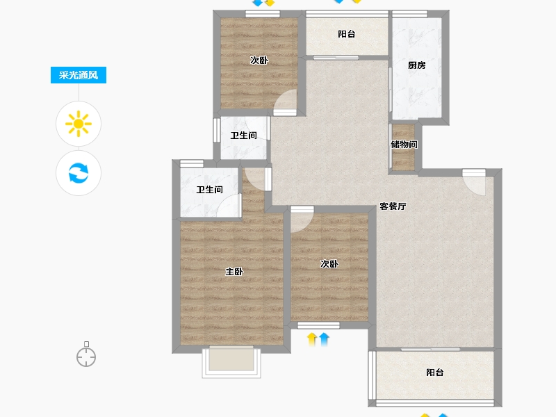 湖北省-武汉市-同安家园-96.81-户型库-采光通风