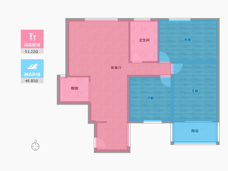 湖北省-武汉市-同安家园-88.28-户型库-动静分区