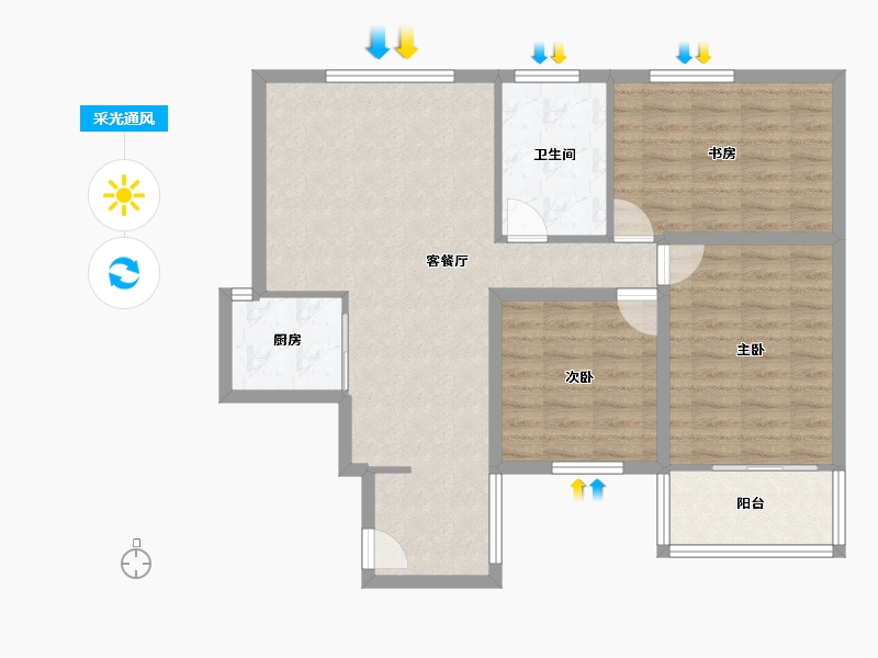 湖北省-武汉市-同安家园-88.28-户型库-采光通风