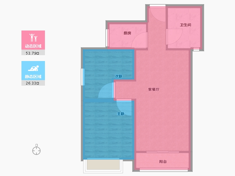 河南省-郑州市-绿洲云顶-72.00-户型库-动静分区