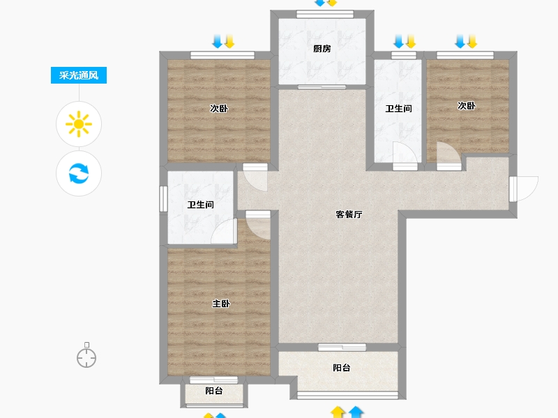 山西省-运城市-永津华府-97.93-户型库-采光通风