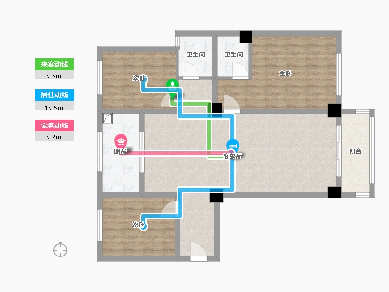 河南省-南阳市-西湖美景-96.00-户型库-动静线