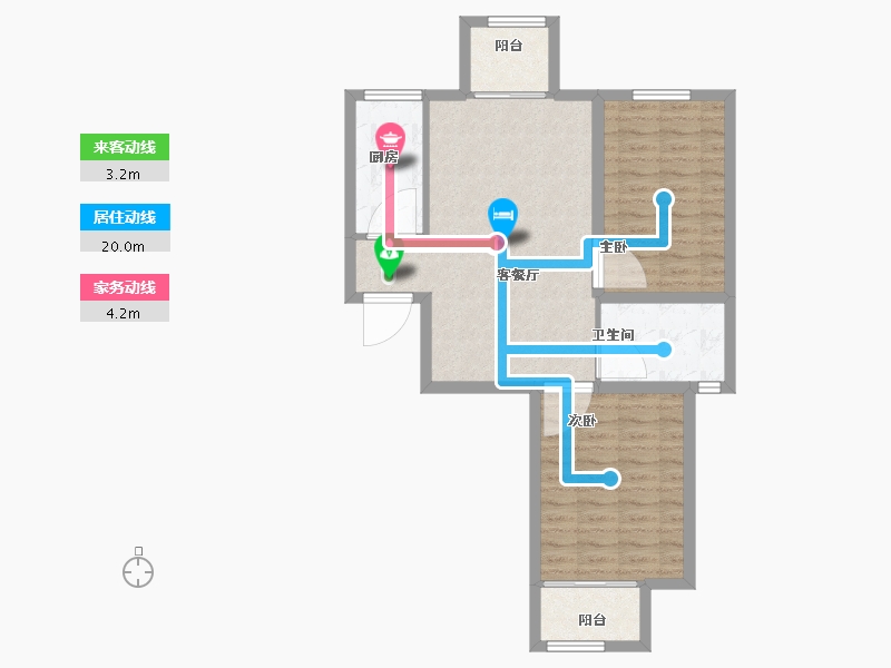 河南省-郑州市-阳光花苑-72.00-户型库-动静线