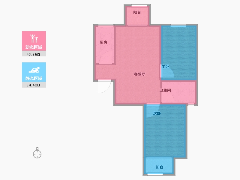 河南省-郑州市-阳光花苑-72.00-户型库-动静分区