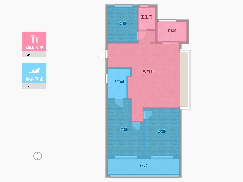 浙江省-丽水市-绿城桂语兰庭-94.40-户型库-动静分区