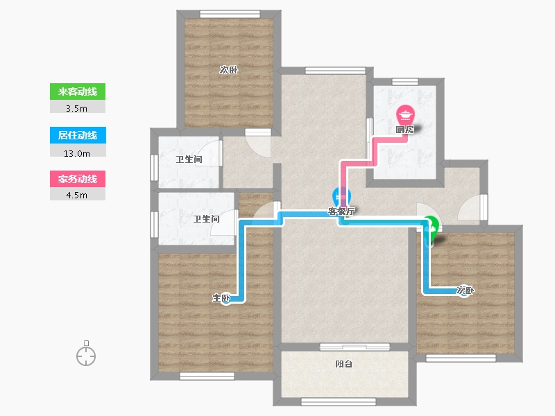 甘肃省-白银市-福门御府-100.80-户型库-动静线