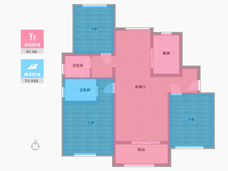 甘肃省-白银市-福门御府-100.80-户型库-动静分区