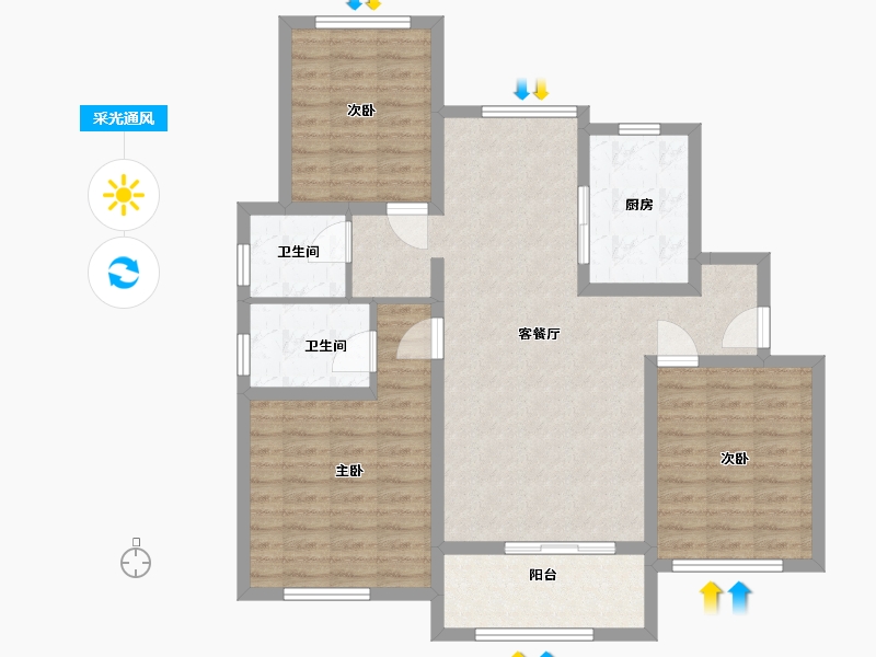 甘肃省-白银市-福门御府-100.80-户型库-采光通风