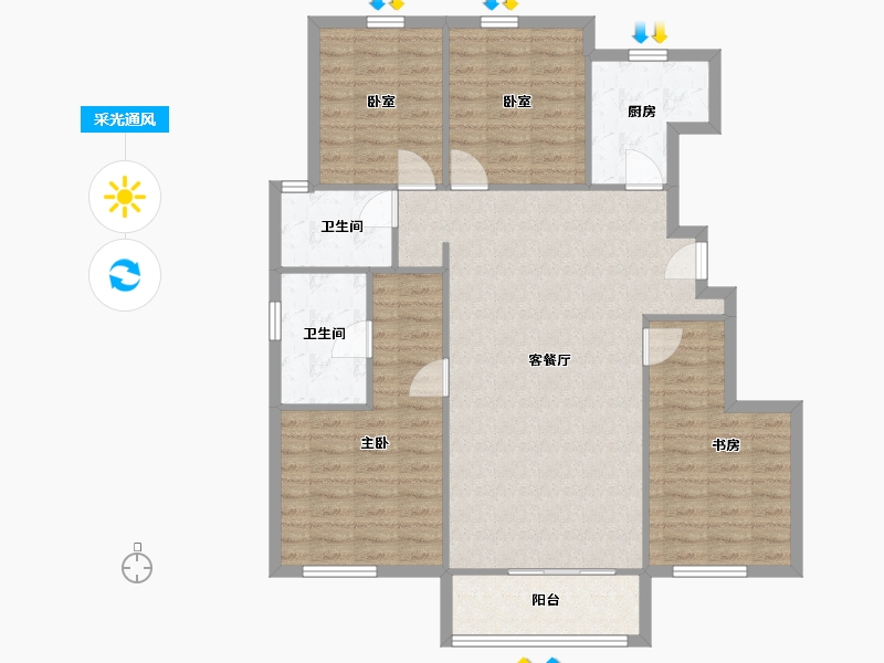 天津-天津市-枫玲园-109.00-户型库-采光通风