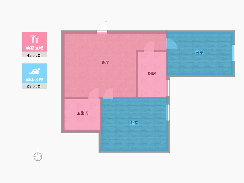 青海省-西宁市-陕安丰登小区-74.75-户型库-动静分区