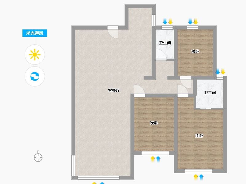 贵州省-黔东南苗族侗族自治州-清江金府(在建)-91.92-户型库-采光通风