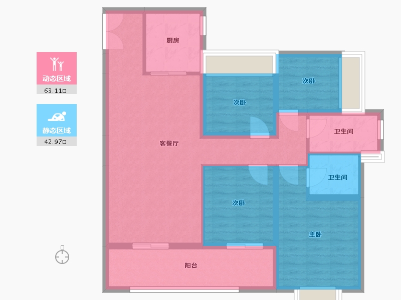 湖北省-十堰市-龙记檀府-102.40-户型库-动静分区