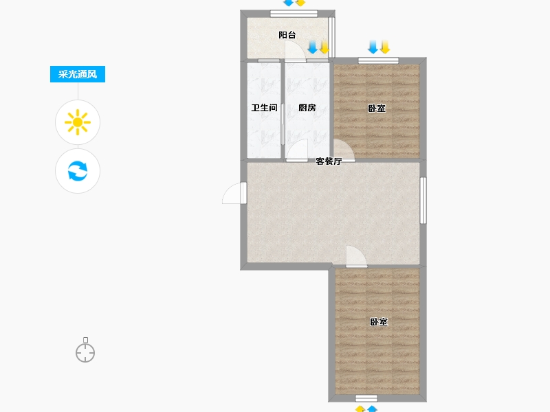 辽宁省-沈阳市-涌泉铁路小区-78.00-户型库-采光通风