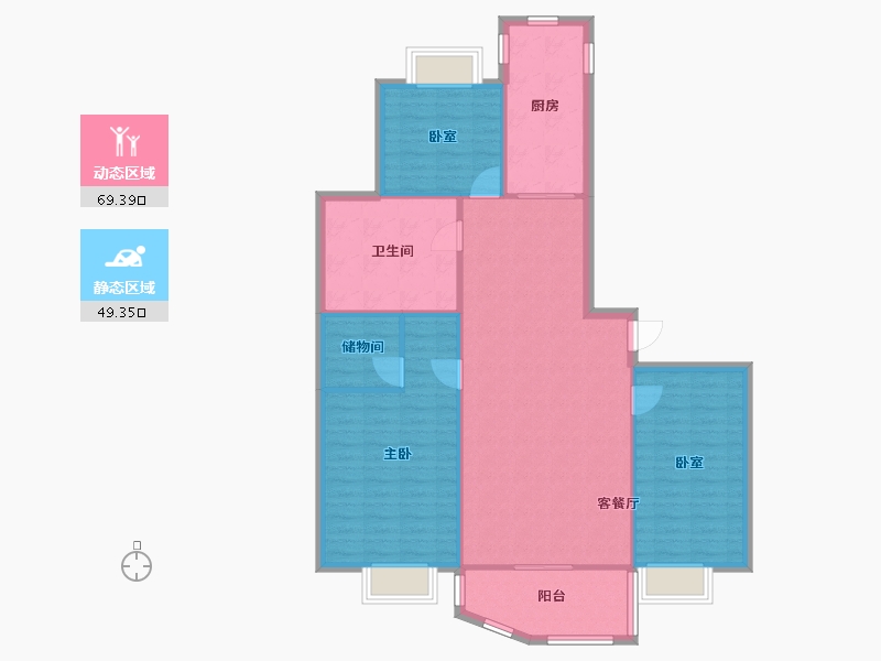 河南省-郑州市-兴达花园-103.00-户型库-动静分区