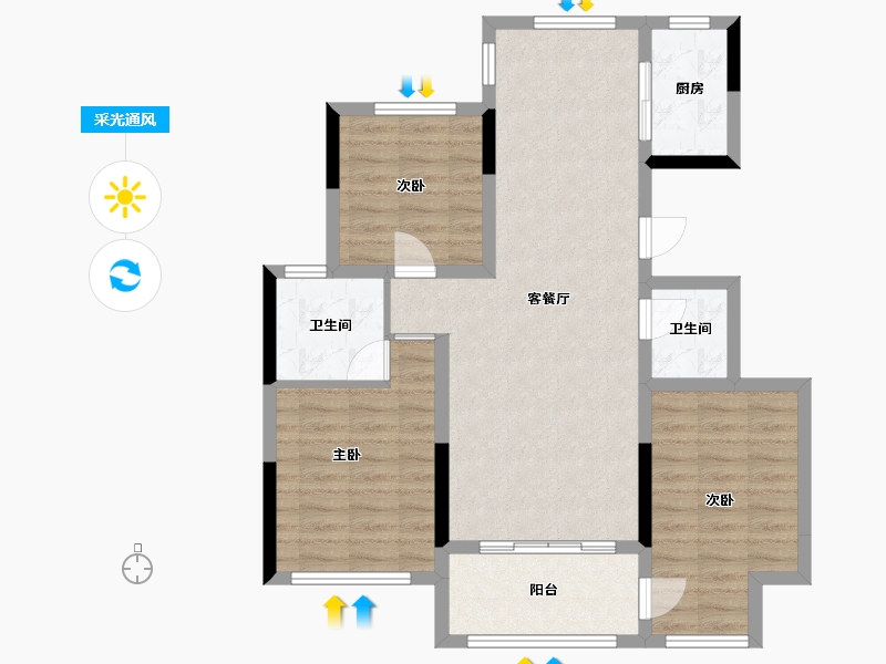 河北省-衡水市-富强理想城-100.00-户型库-采光通风