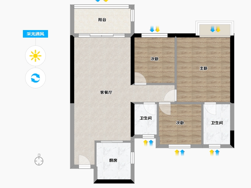 江西省-南昌市-新建城-83.20-户型库-采光通风