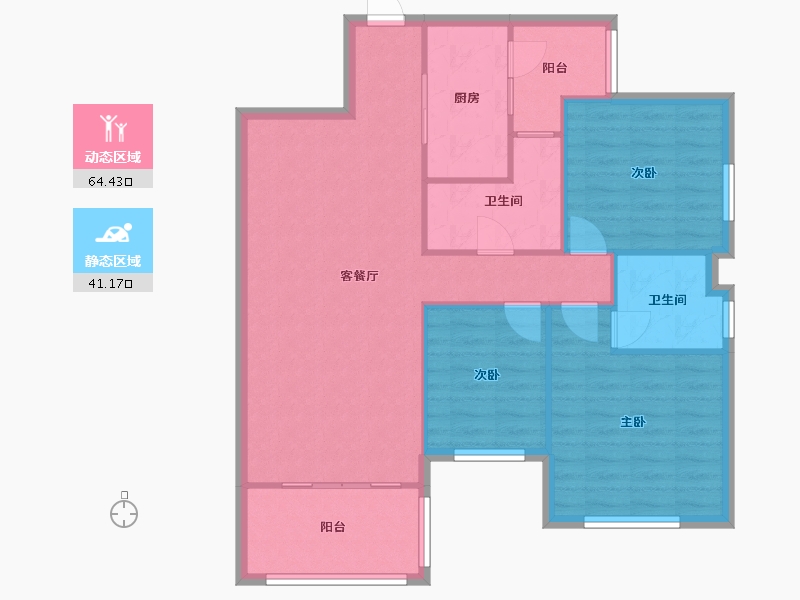 广东省-惠州市-碧桂园山河城-91.60-户型库-动静分区