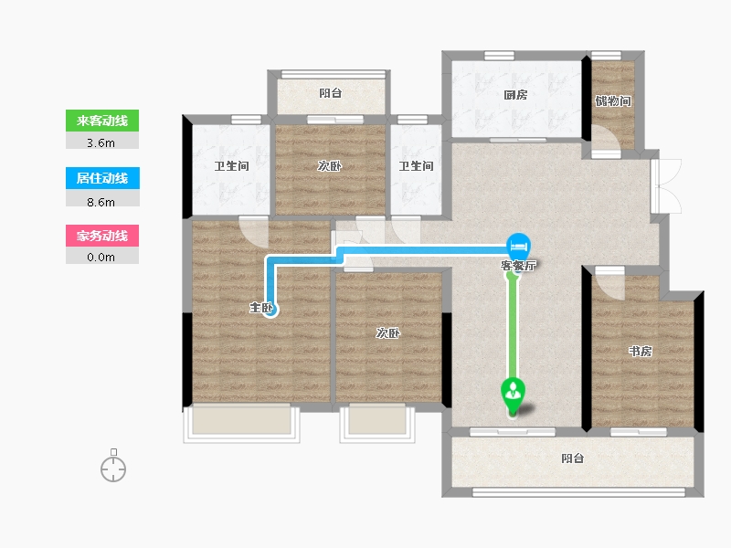 浙江省-宁波市-荣安姚江晴雪园-111.20-户型库-动静线