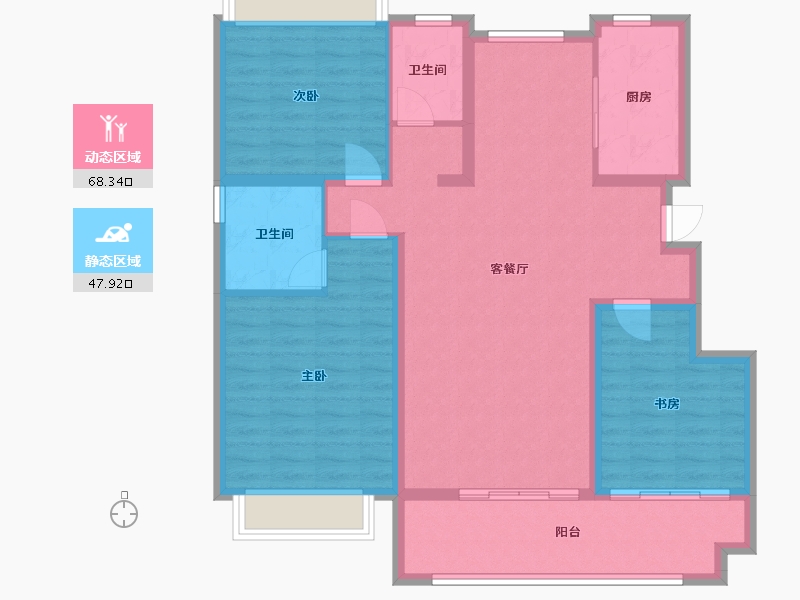 安徽省-亳州市-东方名府-102.98-户型库-动静分区