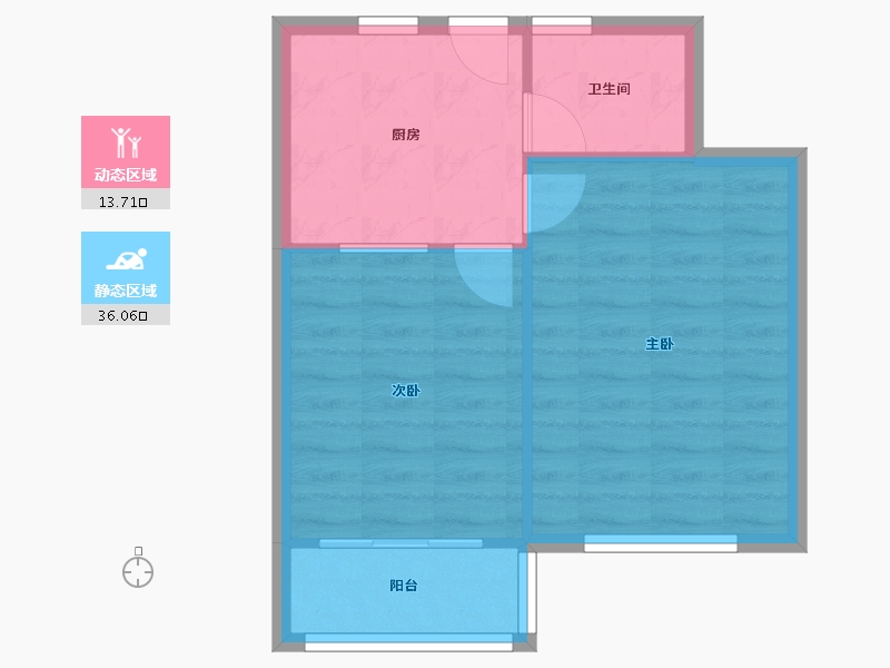 上海-上海市-桃浦七村-43.92-户型库-动静分区