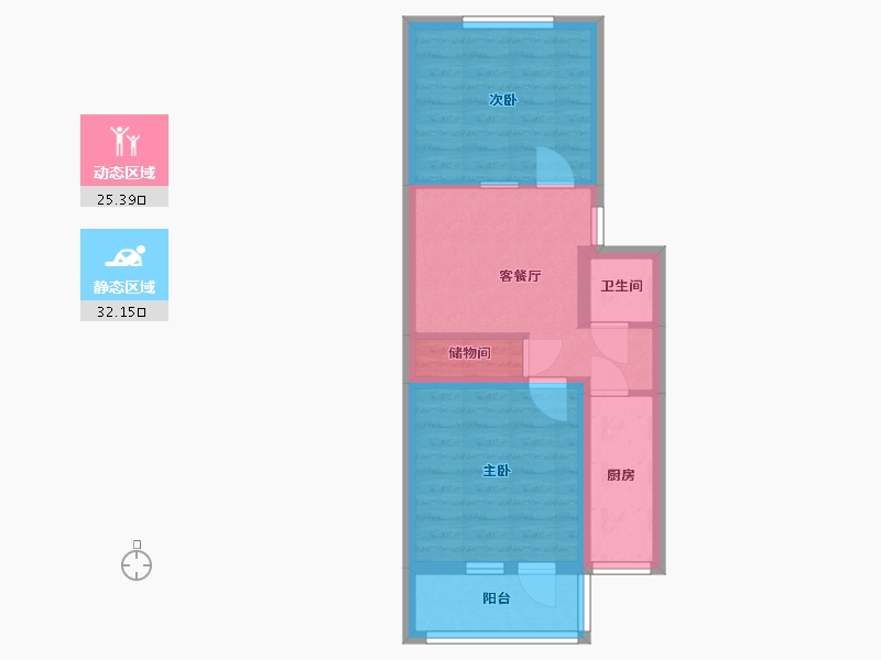 北京-北京市-万泉寺南里-48.80-户型库-动静分区