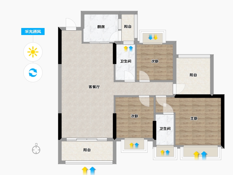 广东省-清远市-新力翡翠湾-92.80-户型库-采光通风