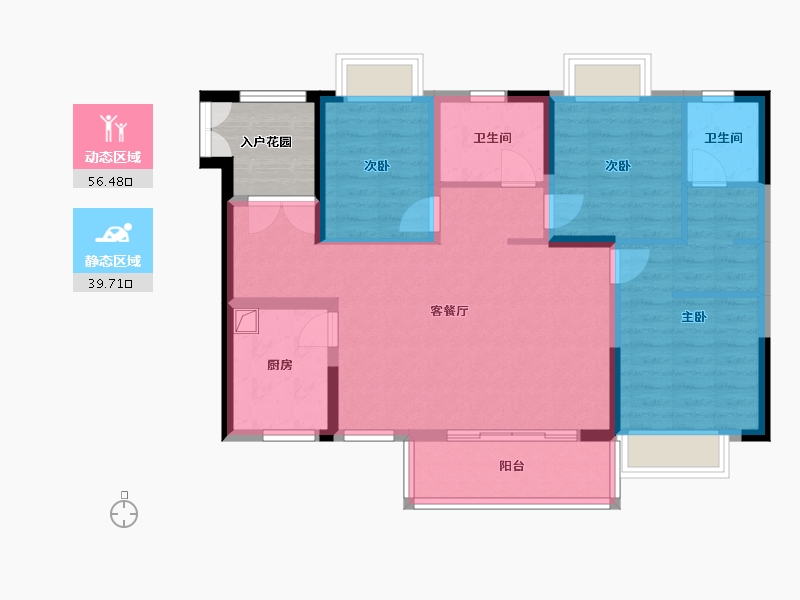 广东省-广州市-云丽花园-90.00-户型库-动静分区