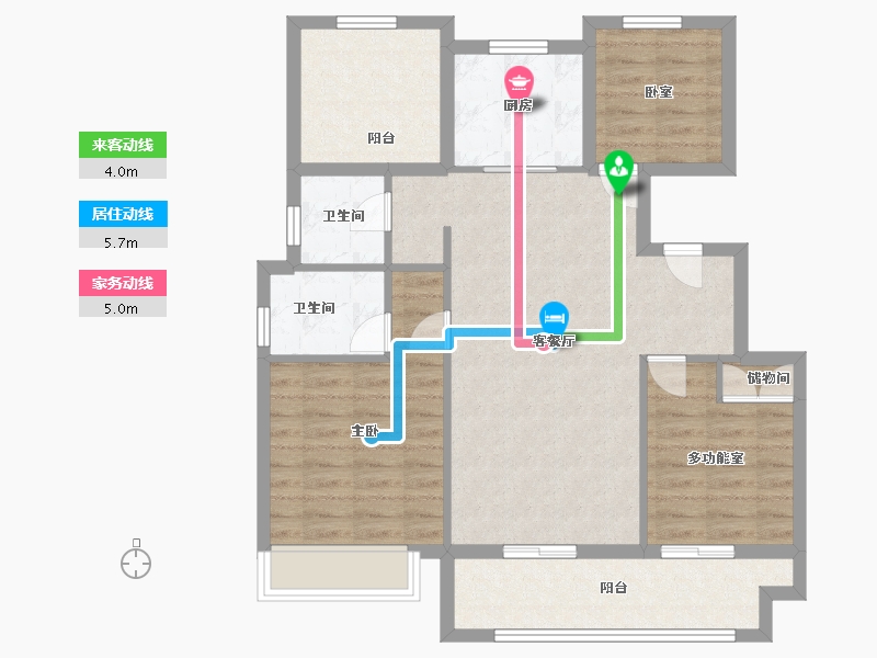 安徽省-滁州市-朗月书院-90.40-户型库-动静线