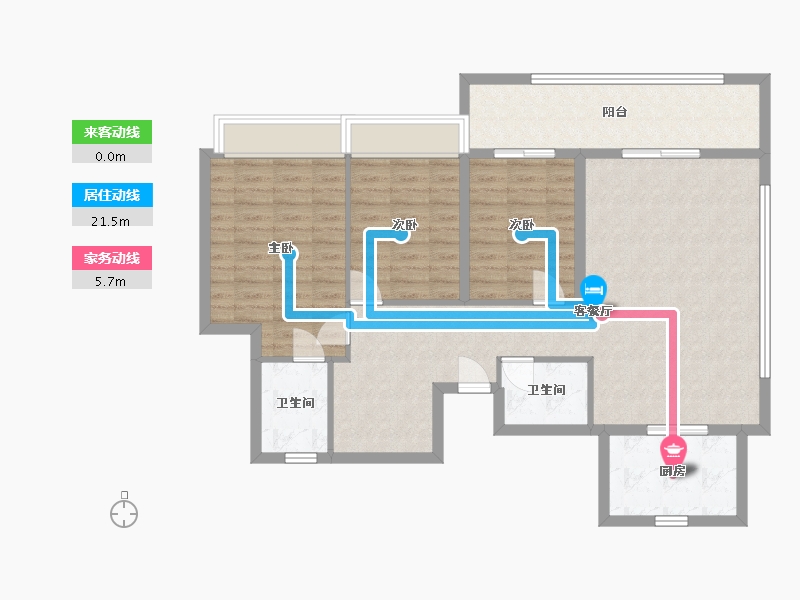 广东省-东莞市-时代天境-105.60-户型库-动静线