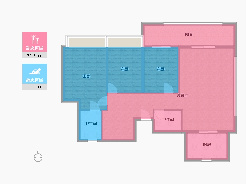 广东省-东莞市-时代天境-105.60-户型库-动静分区