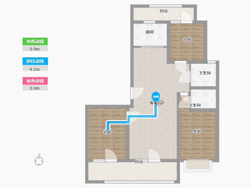 山东省-潍坊市-龙旺华庭-106.45-户型库-动静线